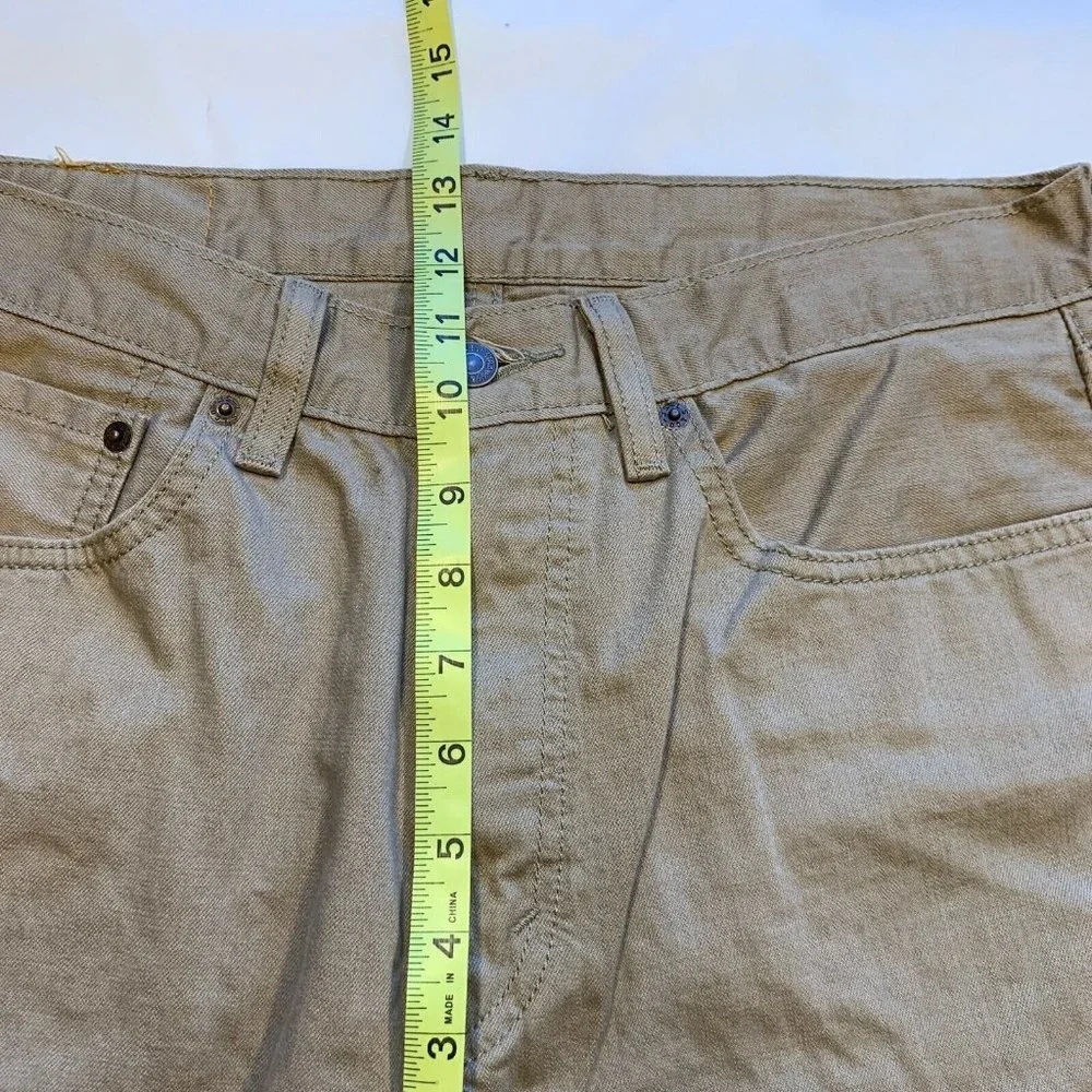 Levi's 505 Jeans Mens 34x34 Regular Fit Straight Leg Khaki Cotton White Tab‎